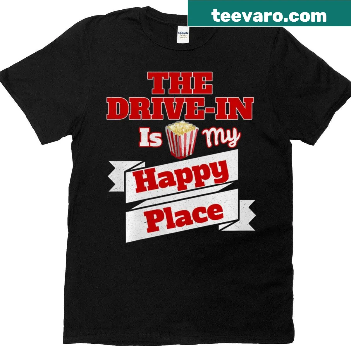 Drive-in movies graphic T-shirt showcasing love for cinema — on a men's t-shirt