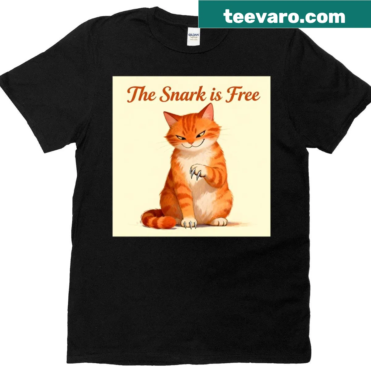 Text graphic reading 'The Snark Is Free' on a humorous T-shirt — on a men's t-shirt