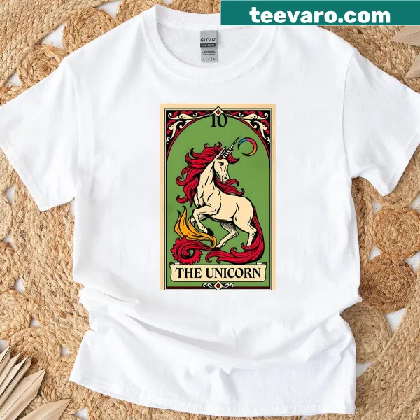 Whimsical unicorn illustration on a t-shirt