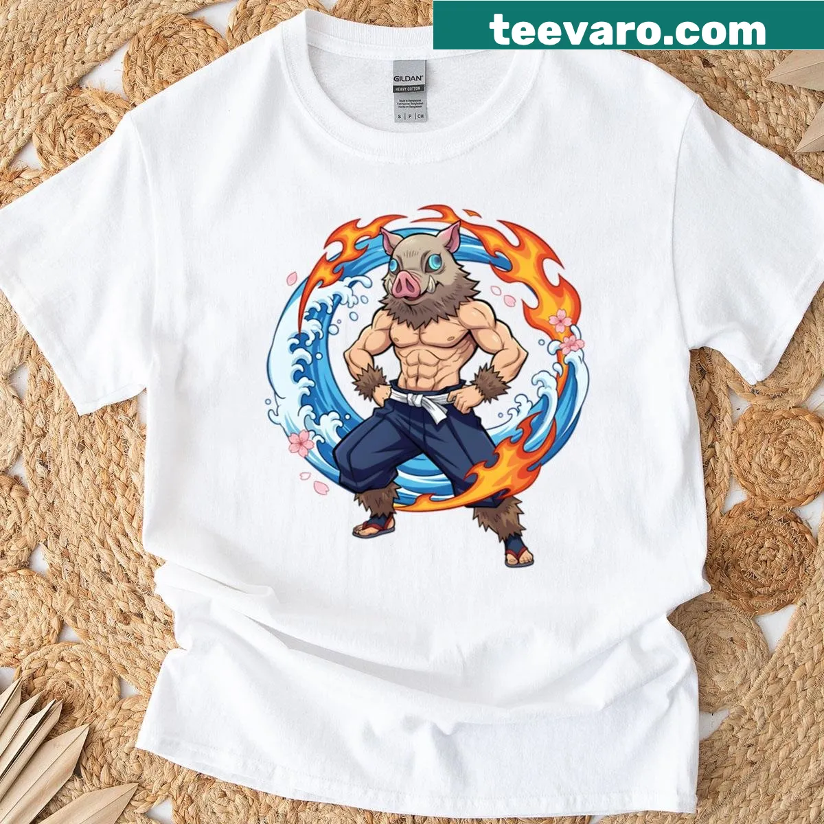Adventurous T-shirt featuring a wild warrior design. — on a men's t-shirt