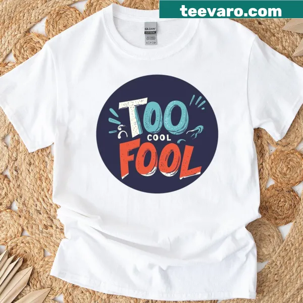 Hand-lettered Too Cool Fool logo graphic on t-shirt