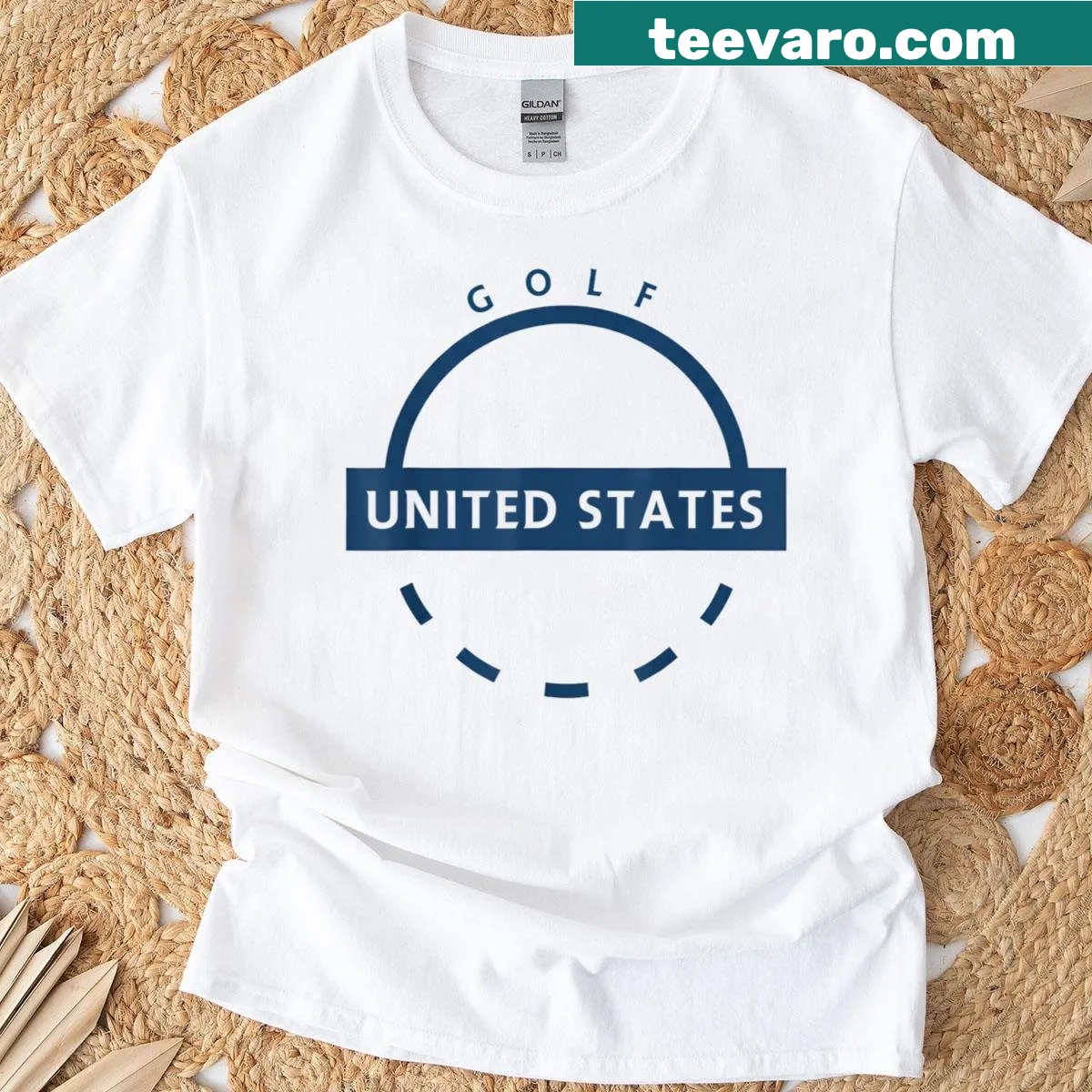 T-shirt featuring the United States Golf logo emblem — on a men's t-shirt