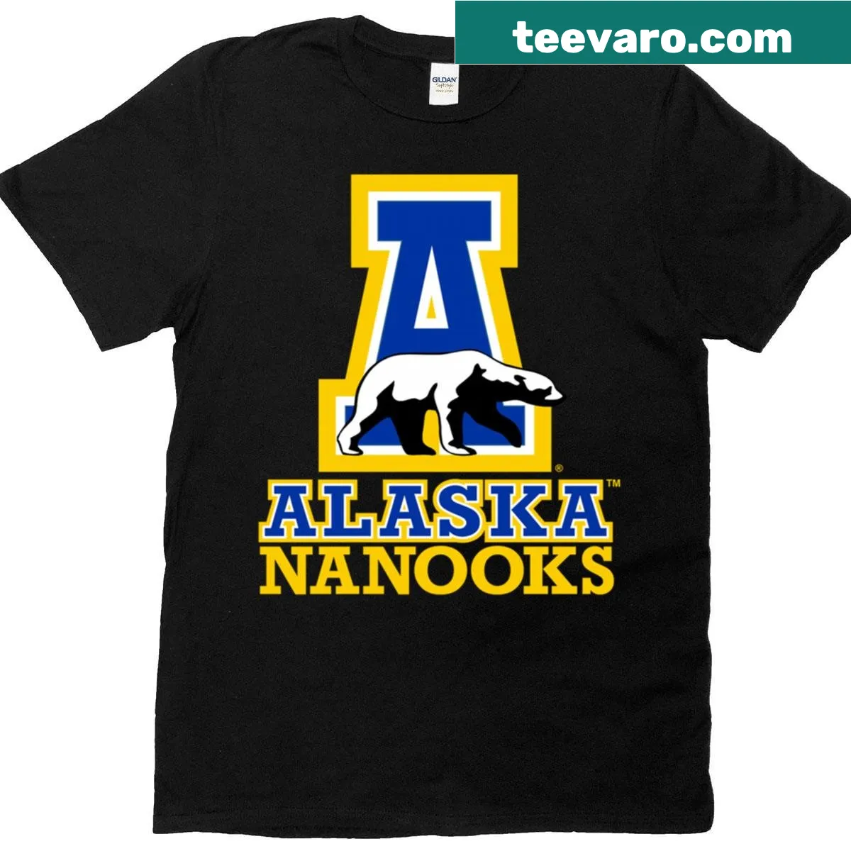 University of Alaska Fairbanks Nanooks logo T-shirt. — on a men's t-shirt