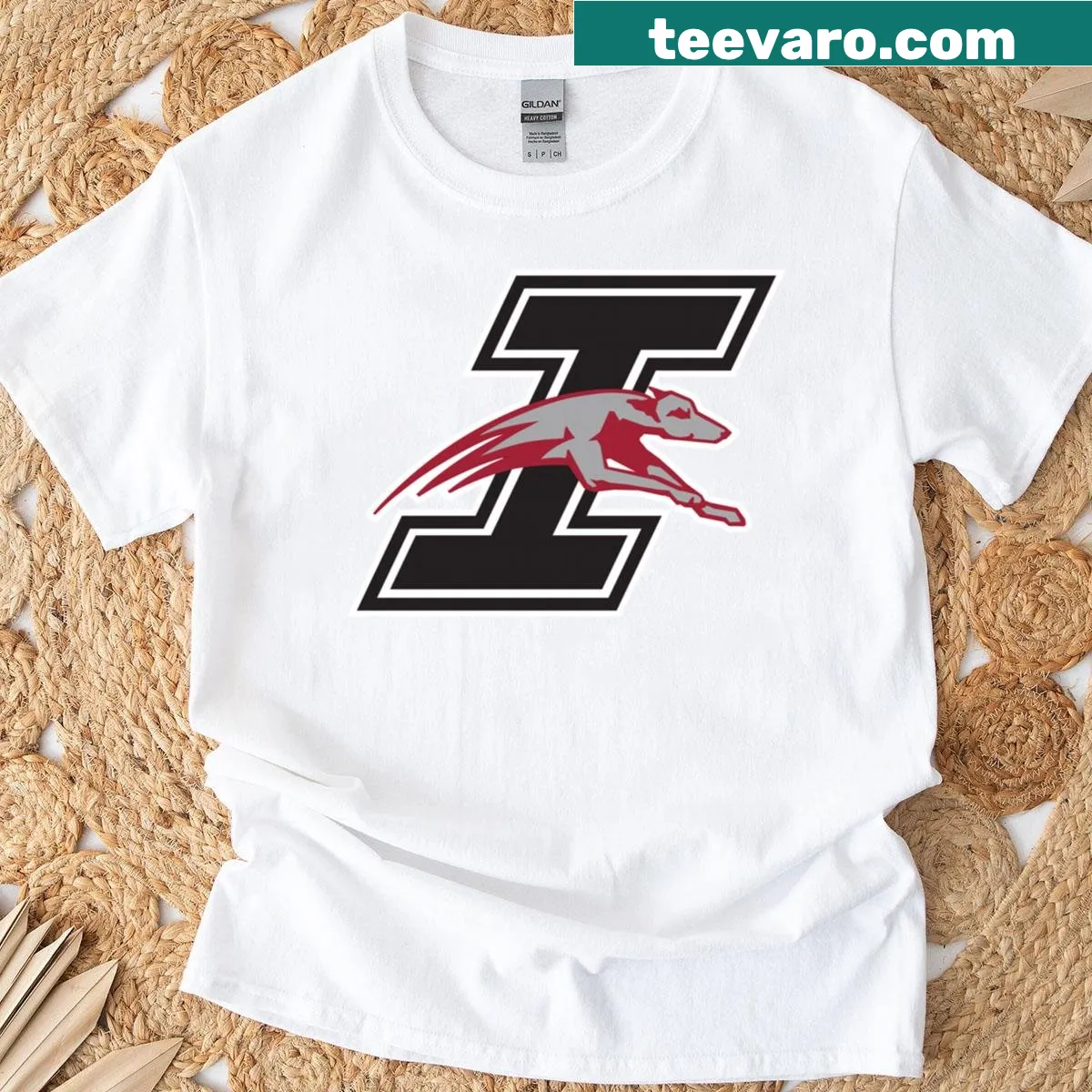 University of Indianapolis Greyhounds logo t-shirt — on a men's t-shirt