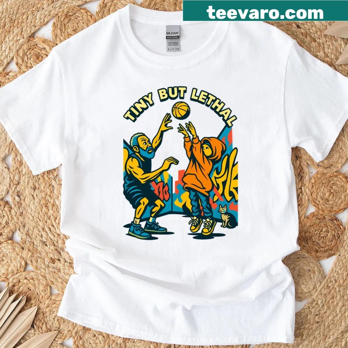 Dynamic basketball graphic on Urban Basketball T-shirt — on a men's t-shirt