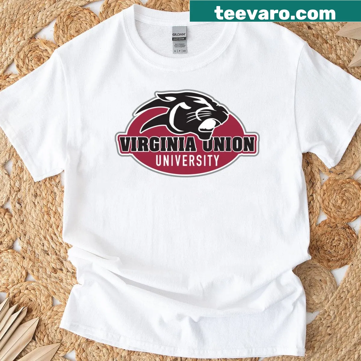 Virginia Union University Panthers logo T-shirt — on a men's t-shirt