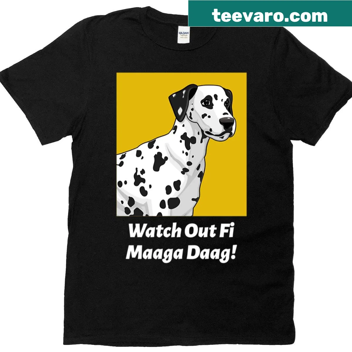 Jamaican proverb t-shirt warning to watch out for meager dogs. — on a men's t-shirt