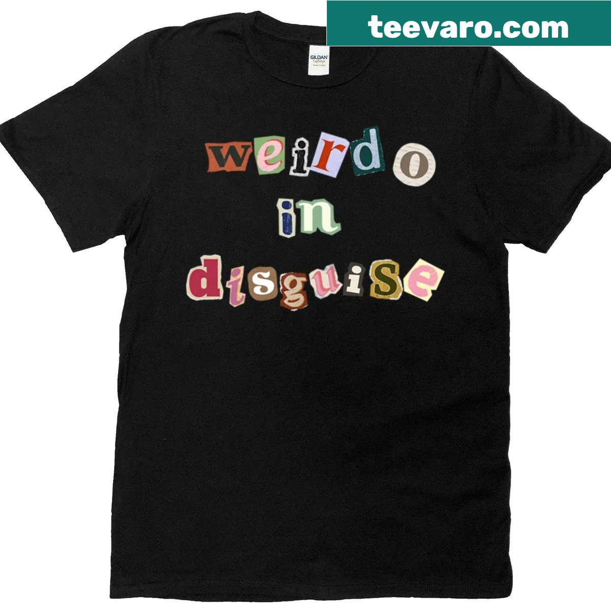 Illustrative design of a character in disguise with a queenly theme — on a men's t-shirt