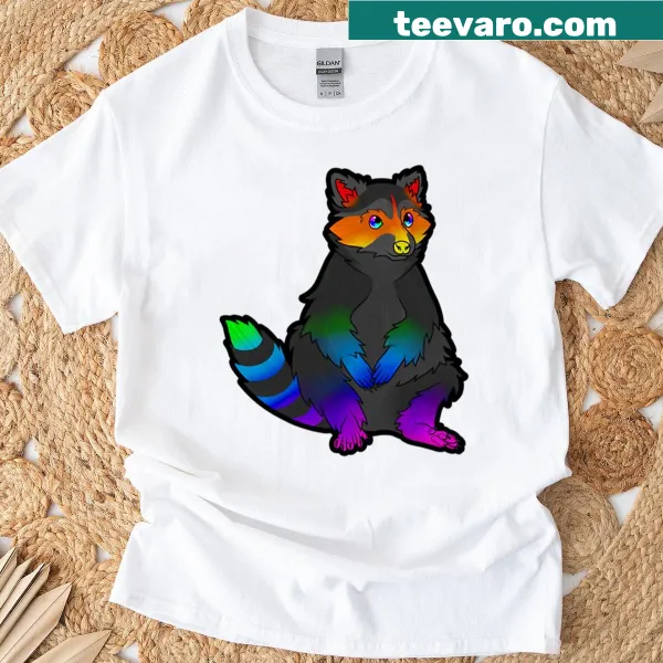 Whimsical T-shirt featuring a playful raccoon graphic