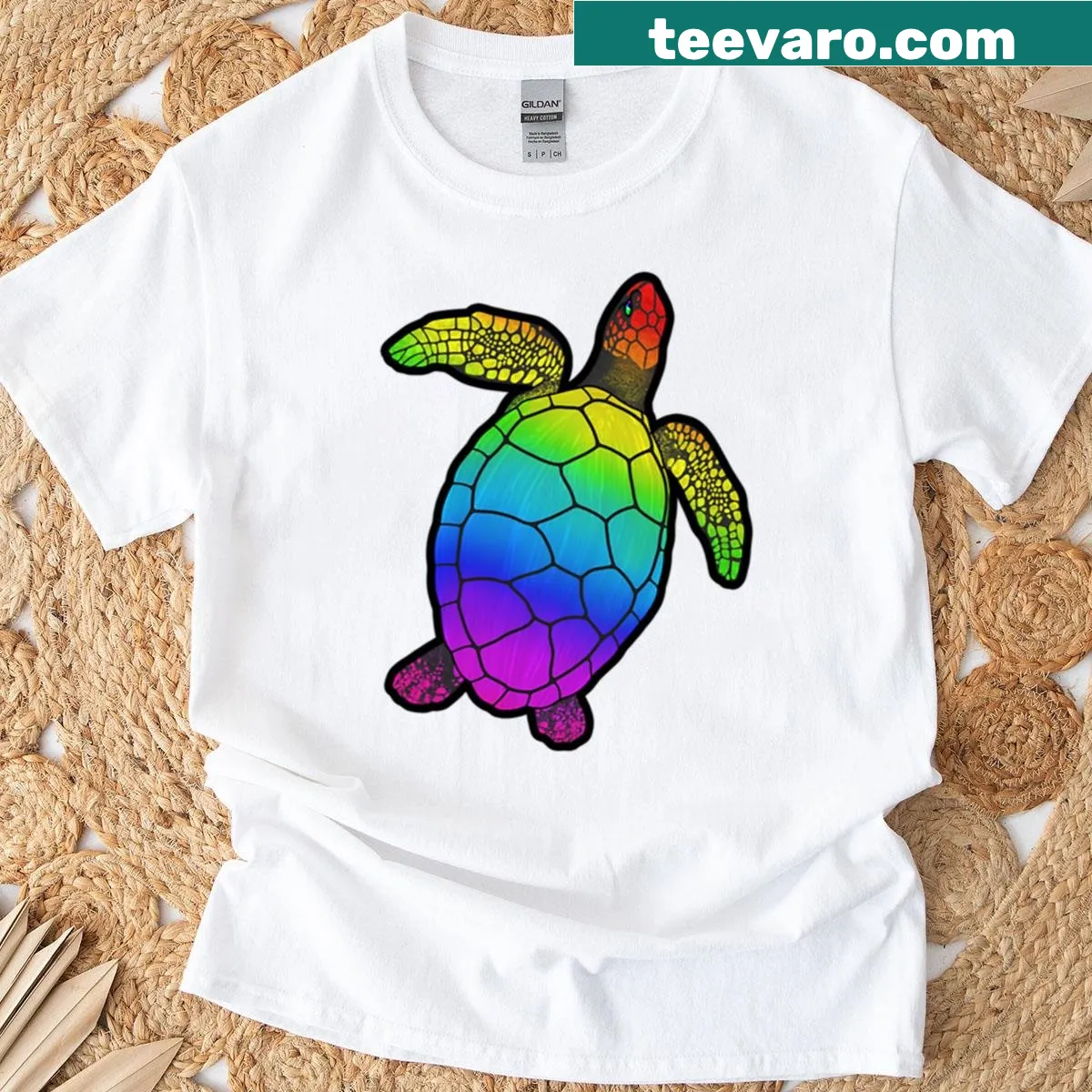 Silhouette design of a turtle on a T-shirt. — on a men's t-shirt
