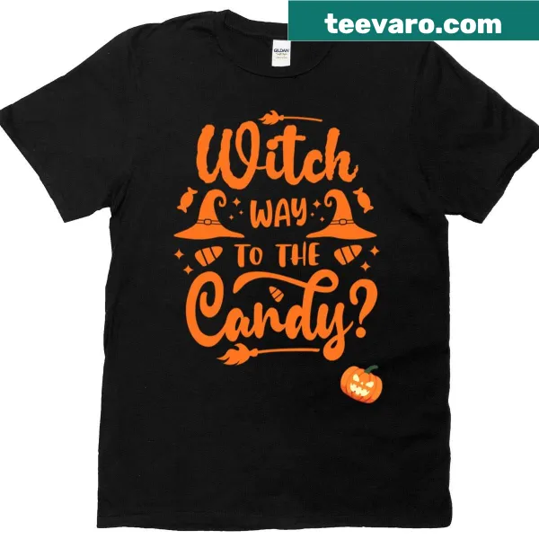 Oversized Halloween t-shirt with a candy-themed graphic