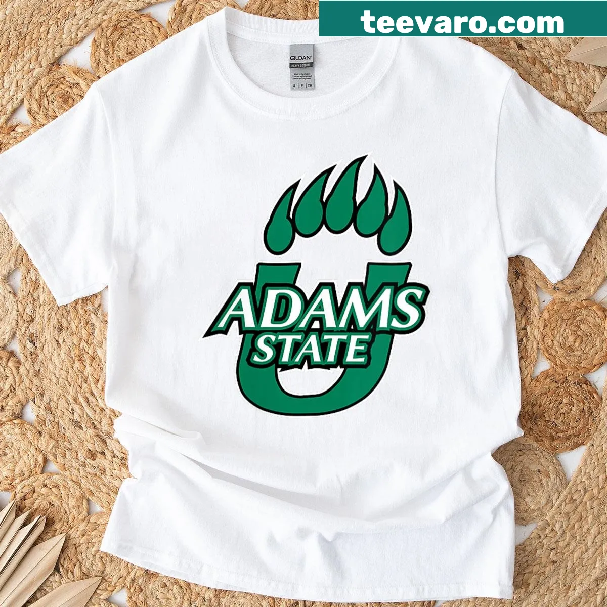 Adams State University Grizzlies logo t-shirt for women — on a men's t-shirt