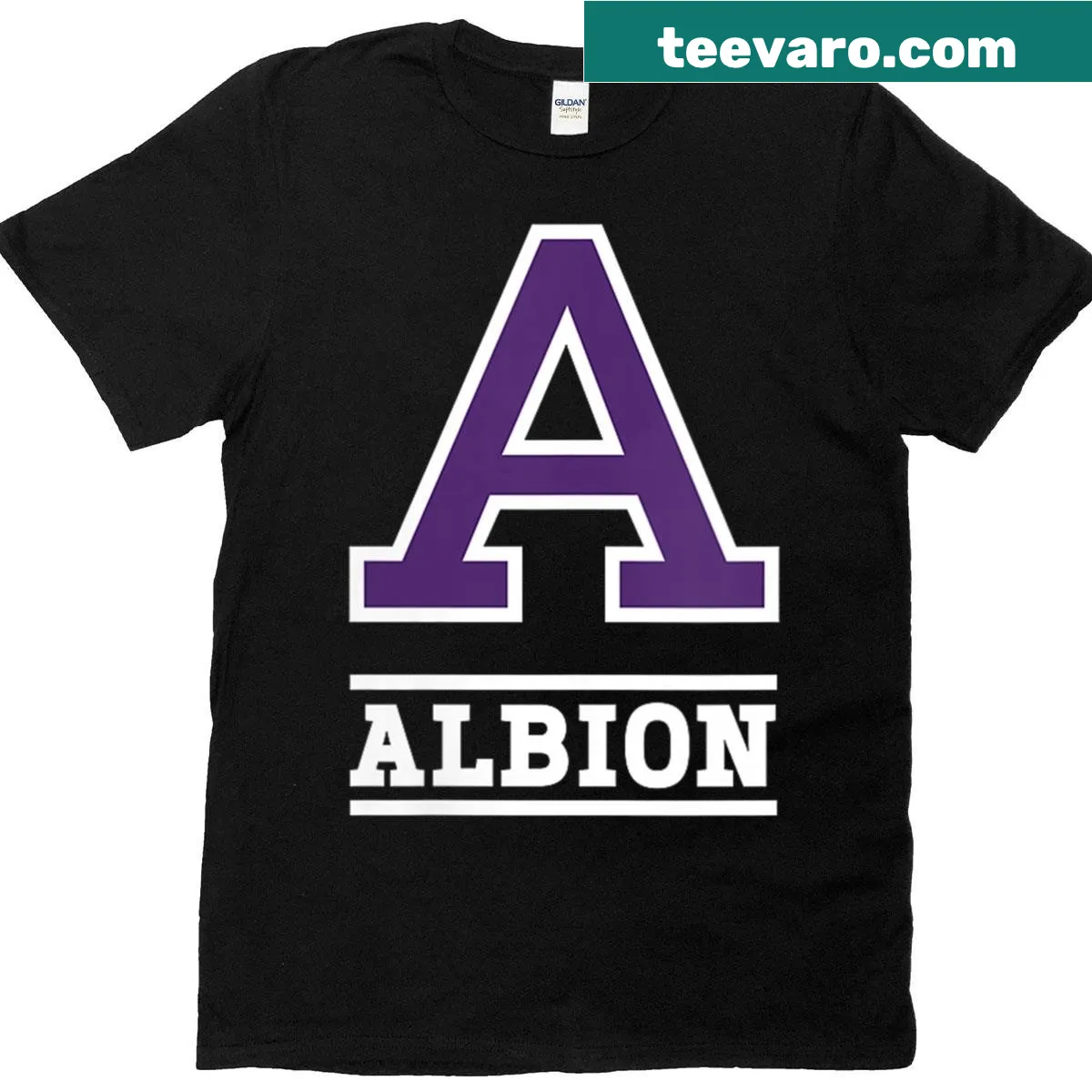 Albion College Britons logo T-shirt for women. — on a men's t-shirt