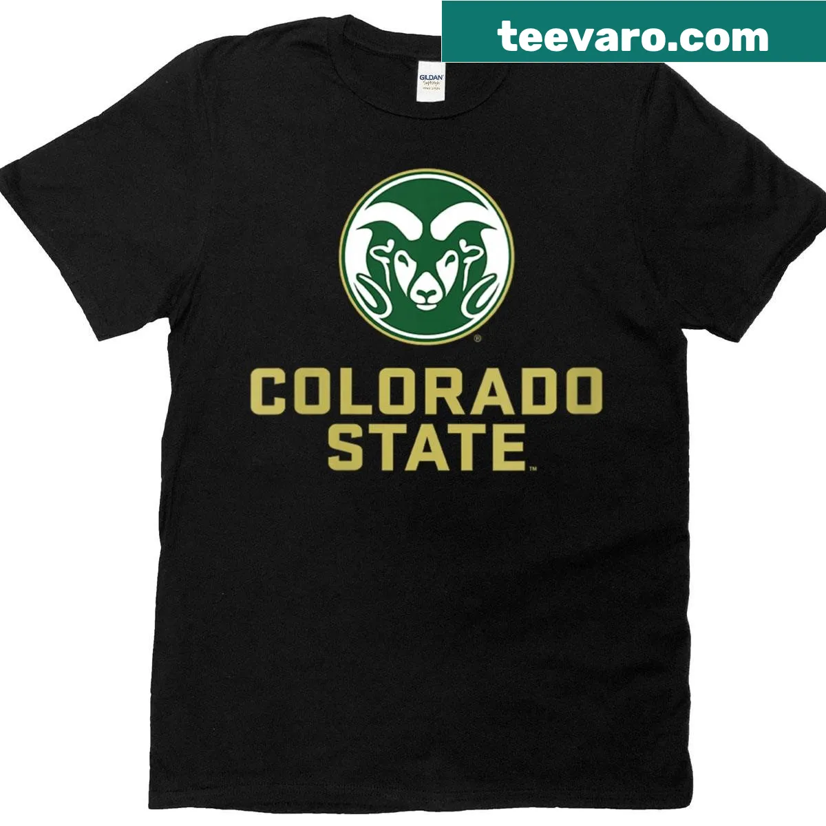 Colorado State University Rams logo on a women's T-shirt — on a men's t-shirt