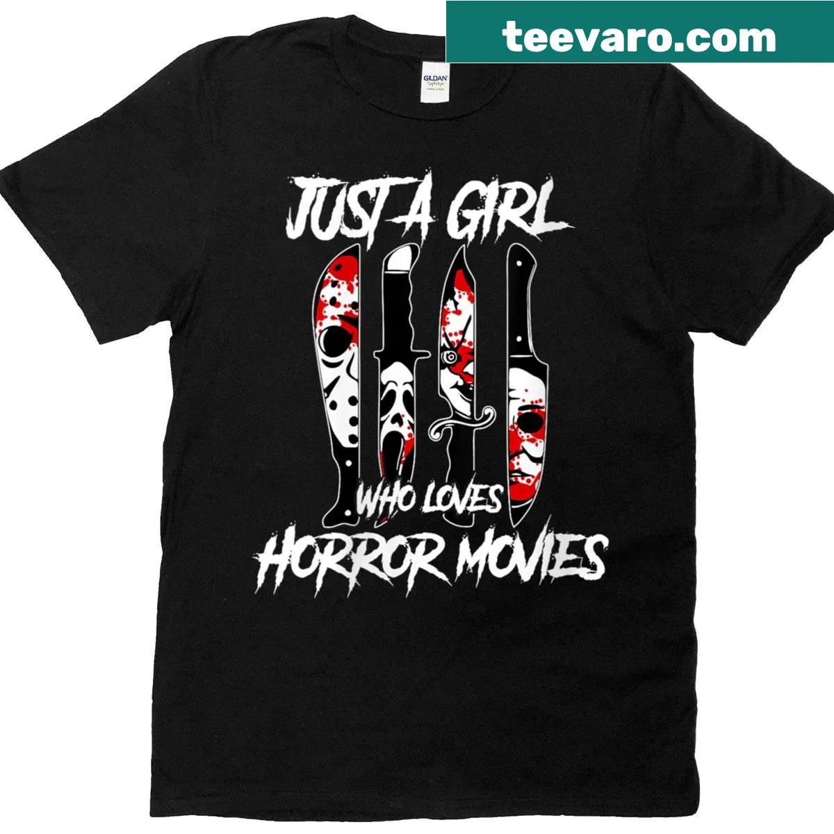 Halloween T-shirt for women with horror movie graphic — on a men's t-shirt