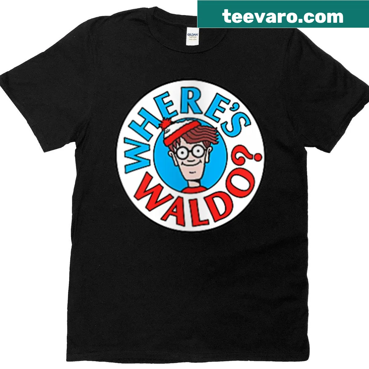 Wheres Waldo T-shirt featuring logo and pose on front and back. — on a men's t-shirt
