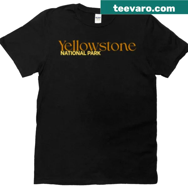 Illustrated Yellowstone National Park graphic on a T-shirt