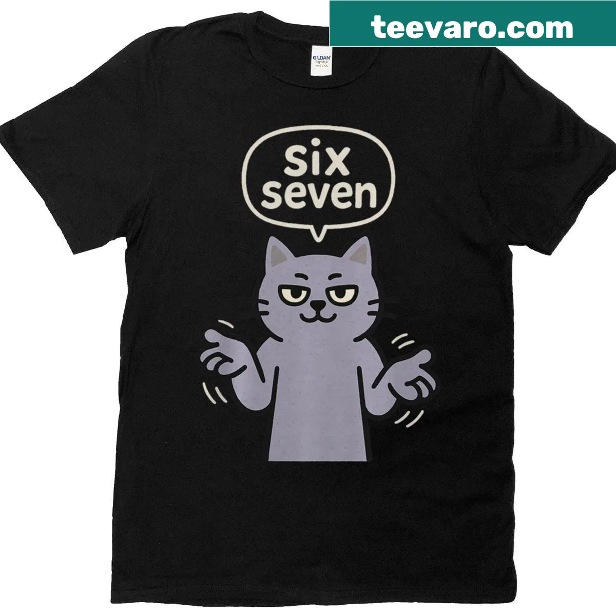 Funny graphic of a purple cat for kids' gaming humor — on a men's t-shirt