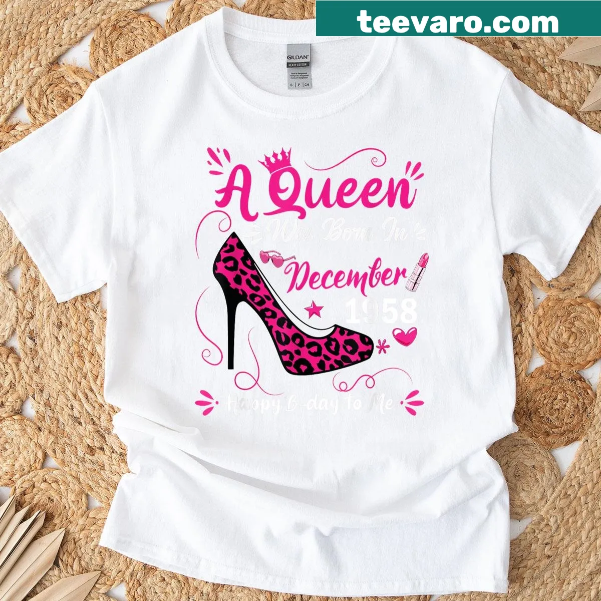 High heel graphic with text celebrating a 67th birthday on a T-shirt — on a men's t-shirt