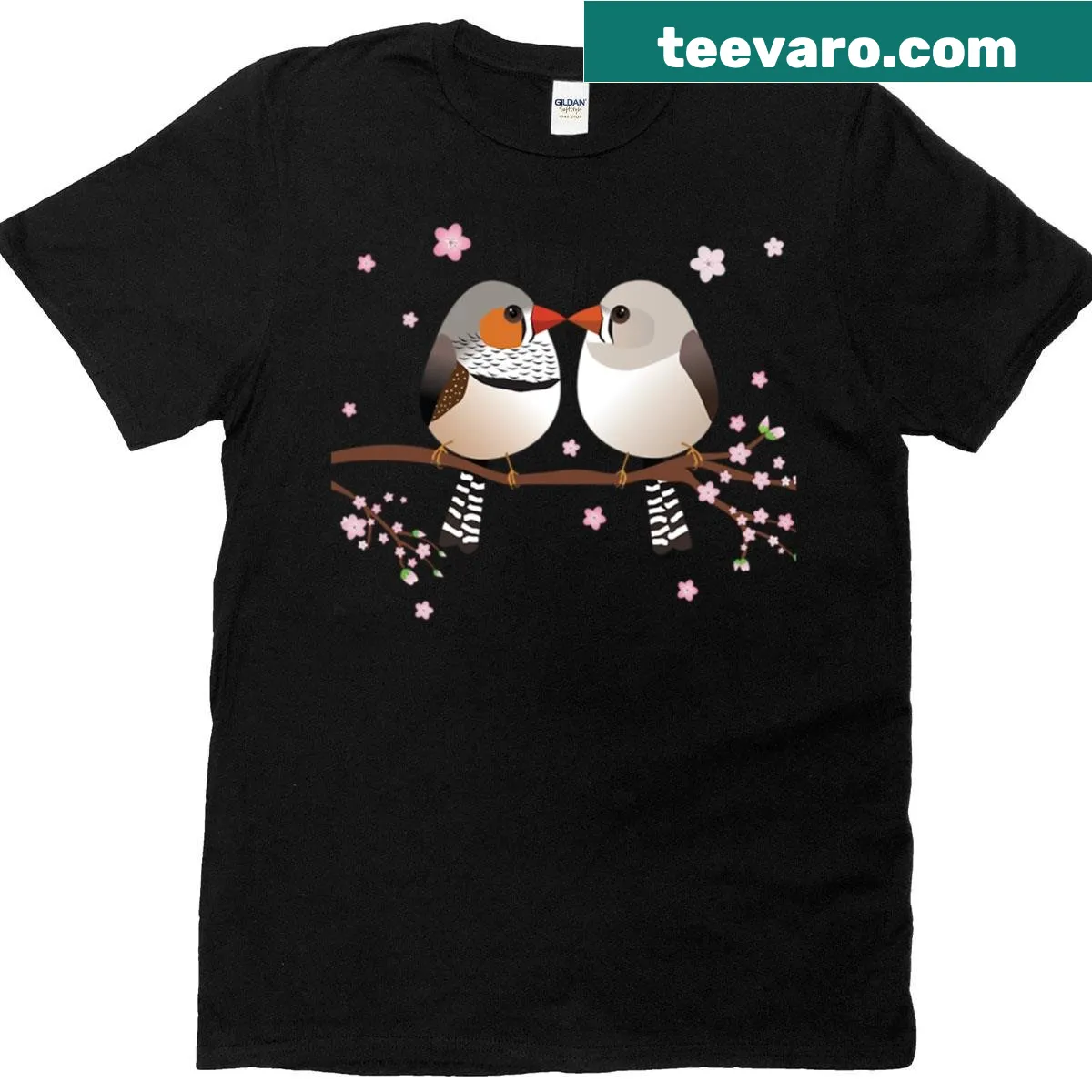 T-shirt featuring cute egg-shaped zebra finches — on a men's t-shirt