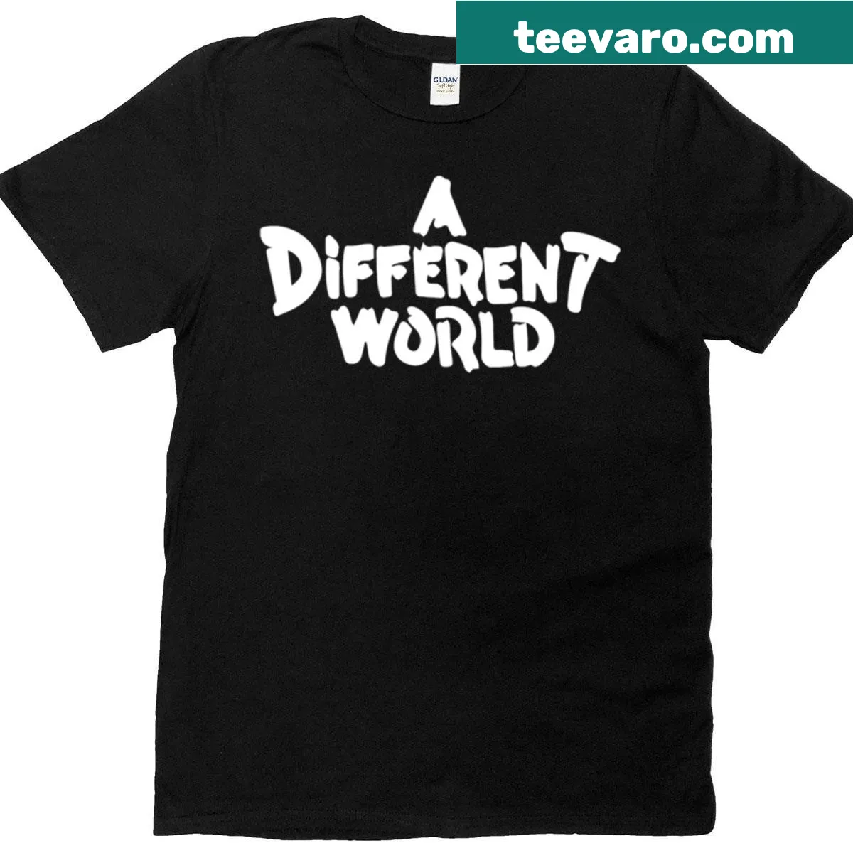 Vintage t-shirt featuring the logo of 'A Different World' TV show — on a men's t-shirt
