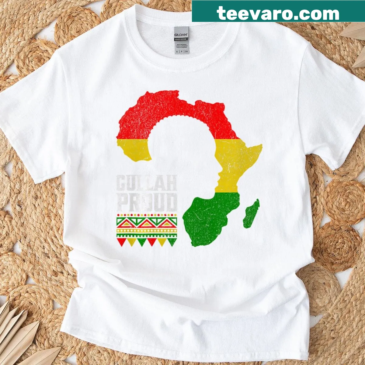 Gullah Geechee pride graphic t-shirt celebrating Afro heritage — on a men's t-shirt