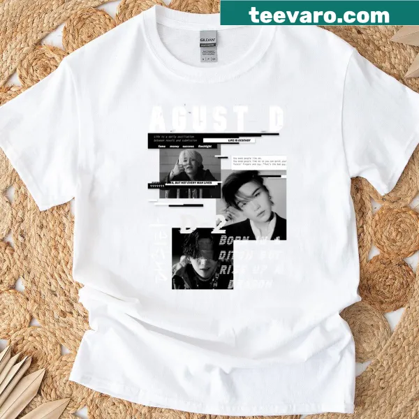 Collage design featuring Agust D on a T-shirt