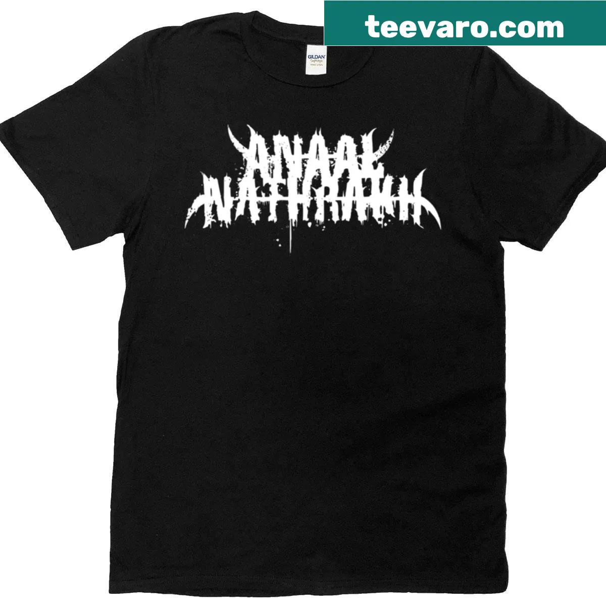 Oversized Anaal Nathrakh logo T-shirt for metal fans — on a men's t-shirt