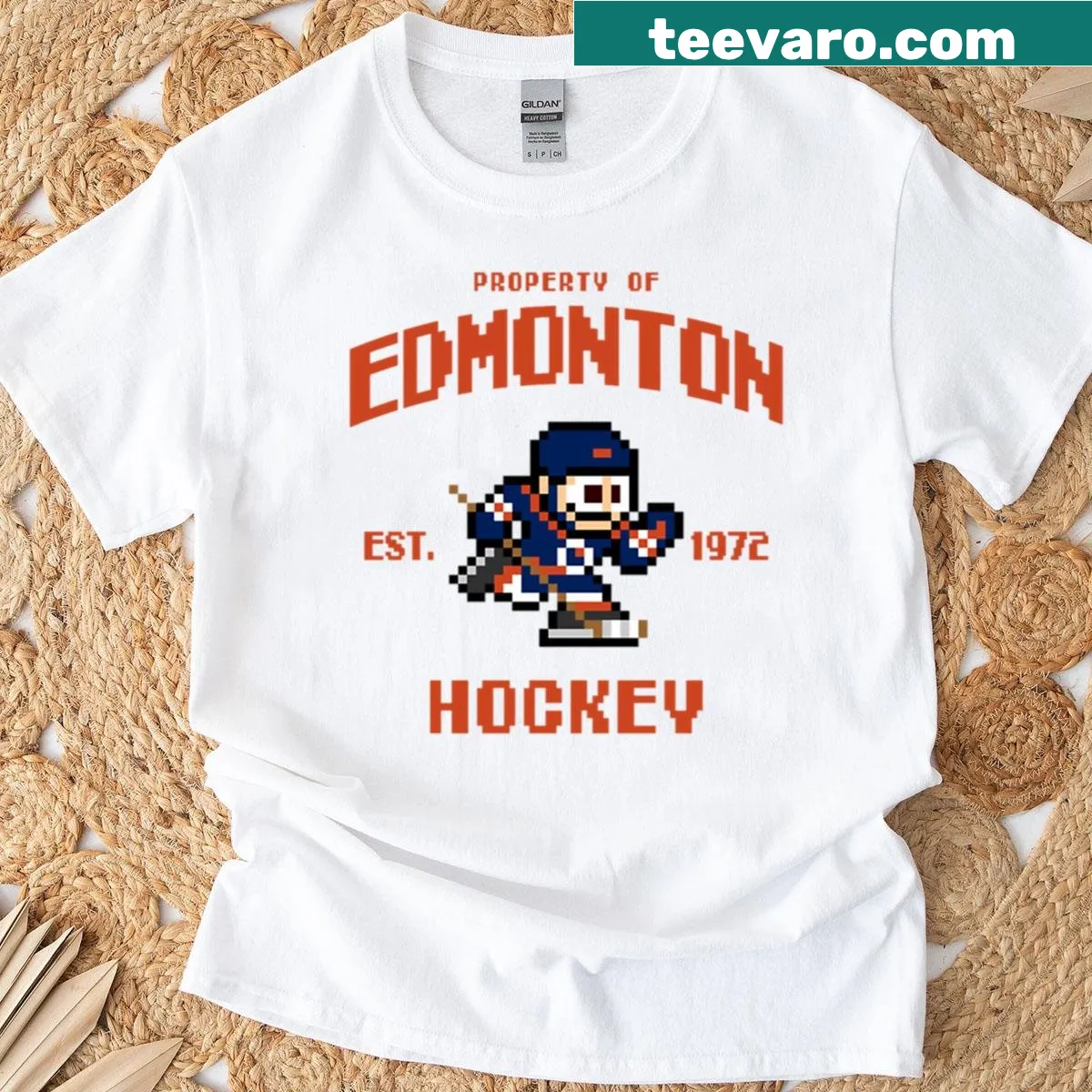 Creative Edmonton Oilers T-shirt featuring the team logo — on a men's t-shirt