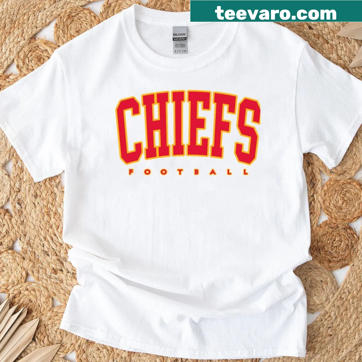 Kansas City Chiefs T-shirt featuring the team's emblem — on a men's t-shirt