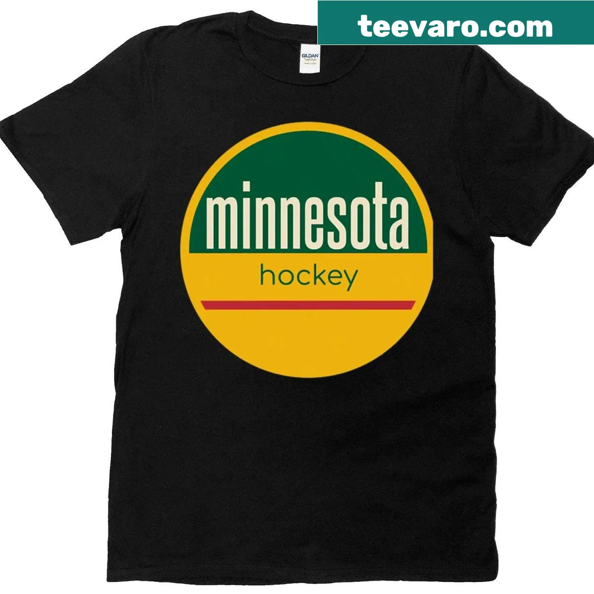 Boxy T-shirt with Minnesota Wild logo in vintage style — on a men's t-shirt