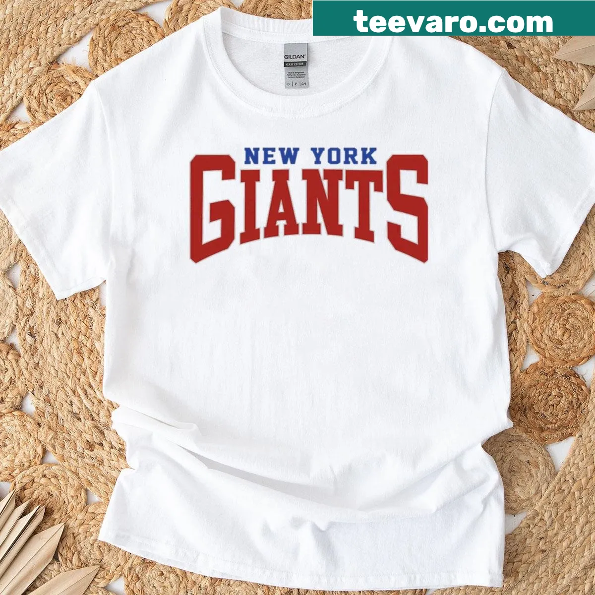 Artistic New York Giants t-shirt with team logo — on a men's t-shirt