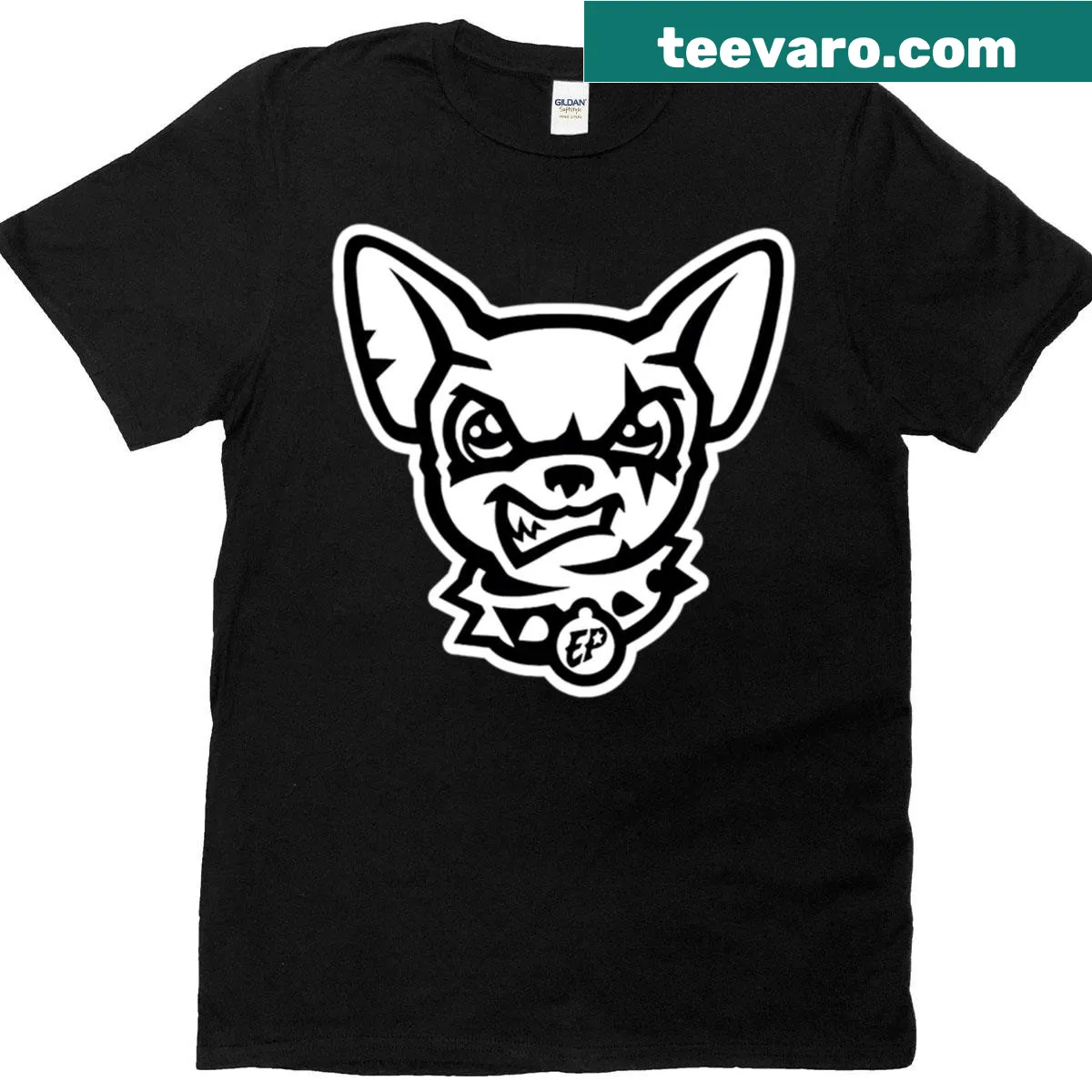 Cute angry Chihuahua graphic T-shirt representing El Paso Chihuahuas — on a men's t-shirt