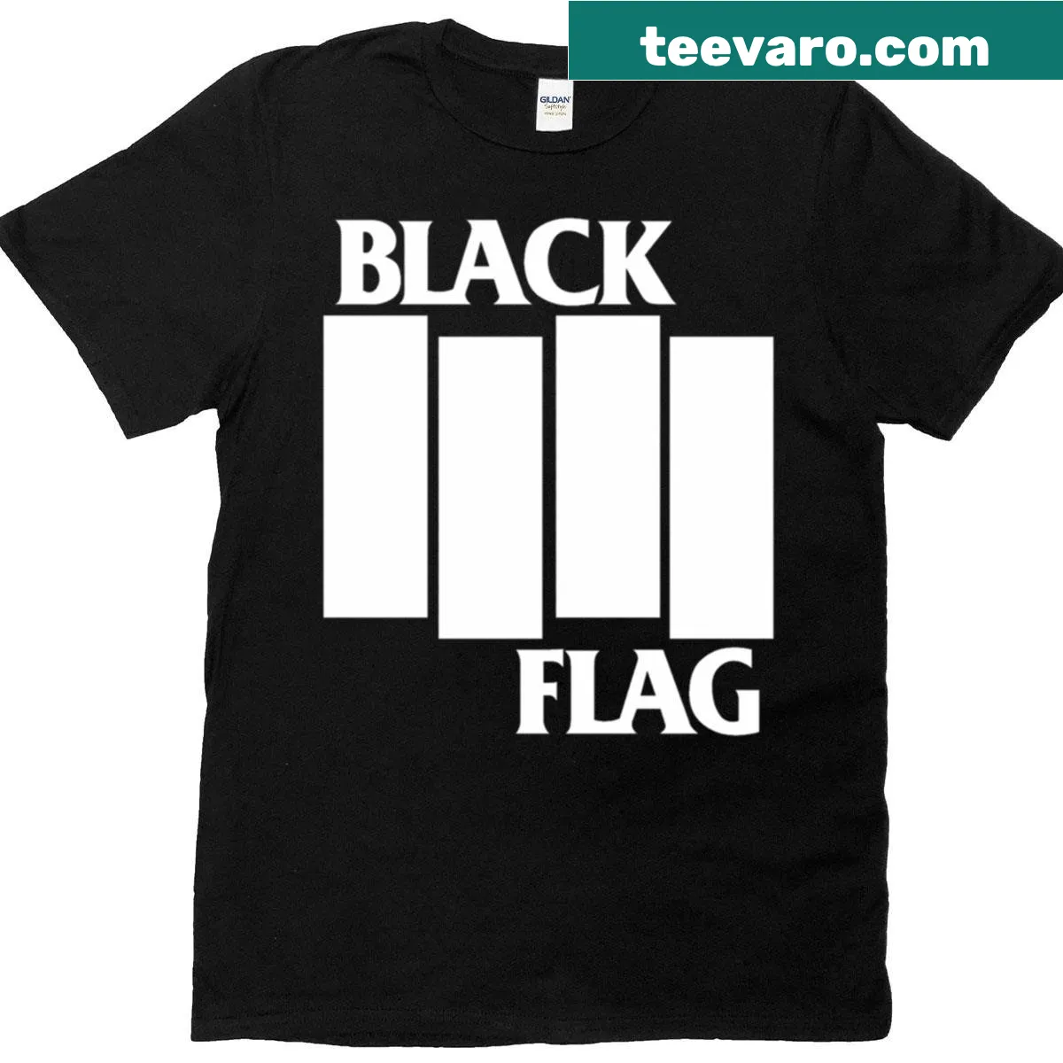 Black Flags band logo T-shirt with bold graphic design — on a men's t-shirt
