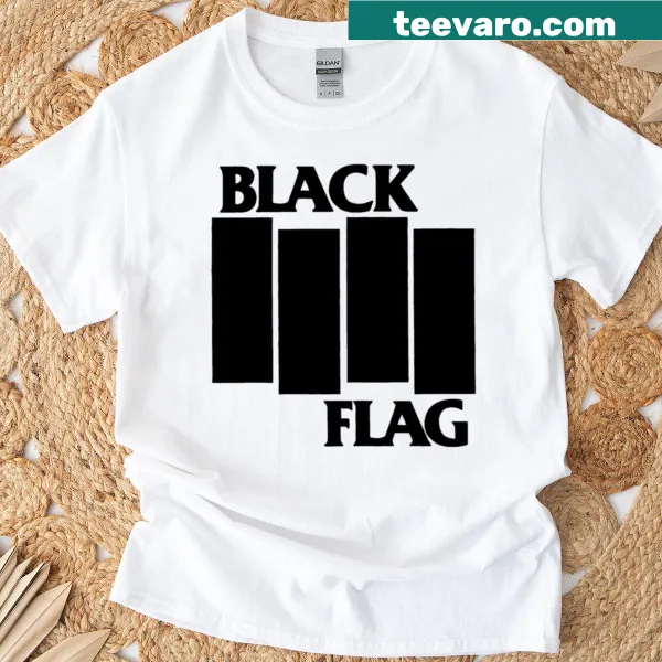Bold Black Flags logo printed on a minimalist T-shirt