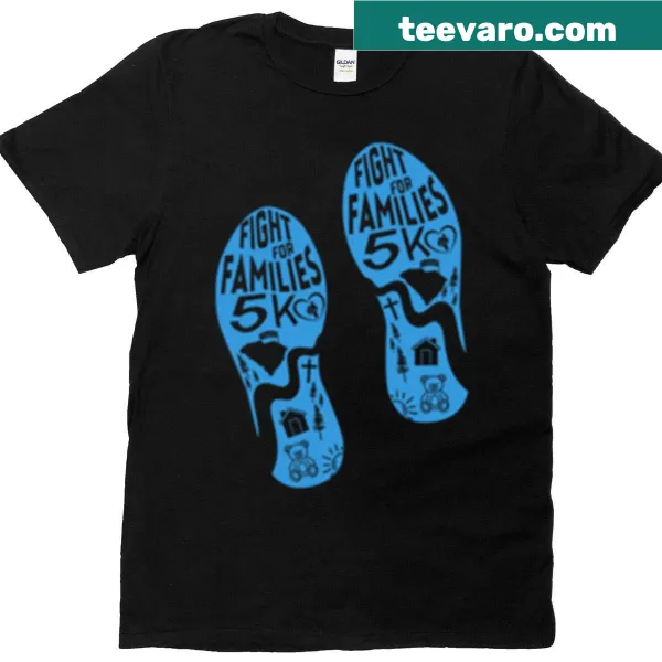 Blue Fight For Families 5k logo T-shirt design
