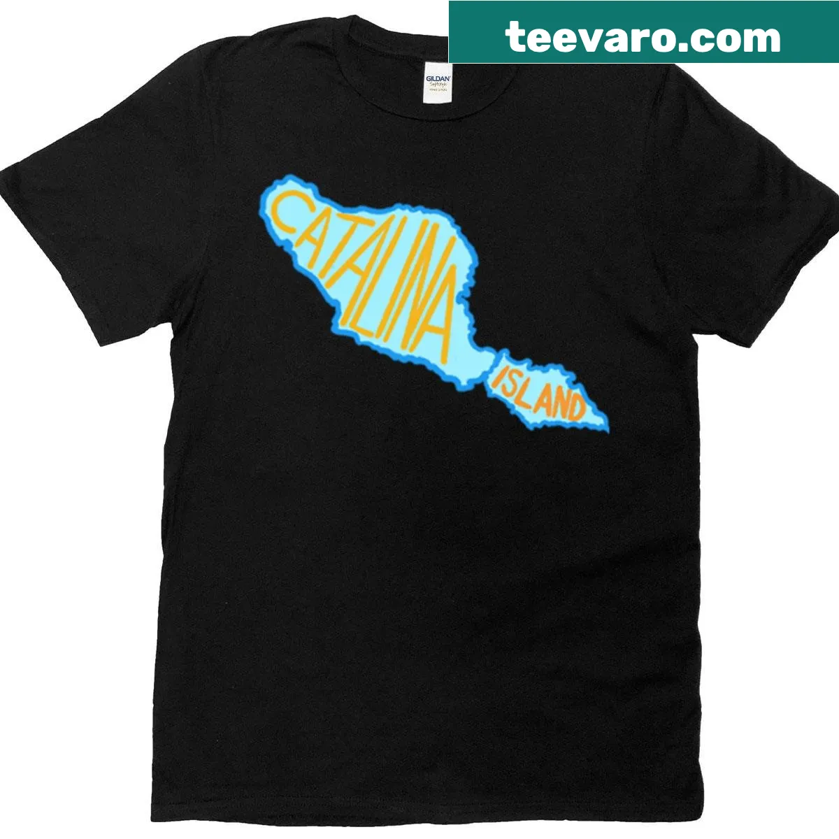 Silhouette of Catalina Island on a casual t-shirt — on a men's t-shirt