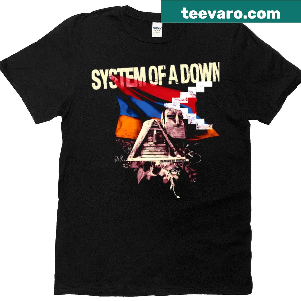 Graphic art T-shirt inspired by System Of A Down — on a men's t-shirt