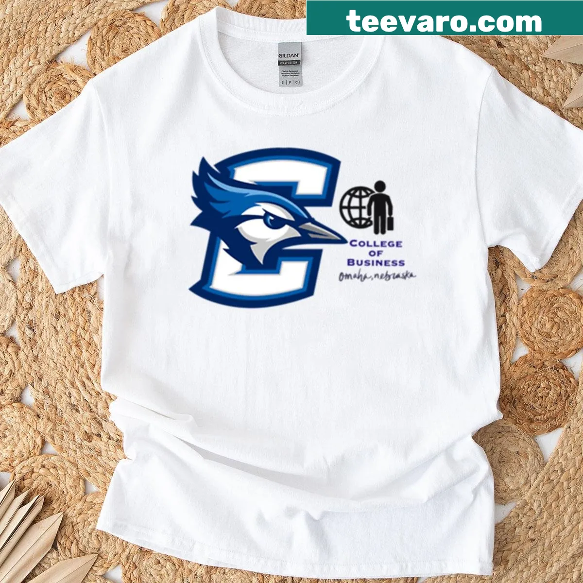 Creighton University College of Business t-shirt — on a men's t-shirt