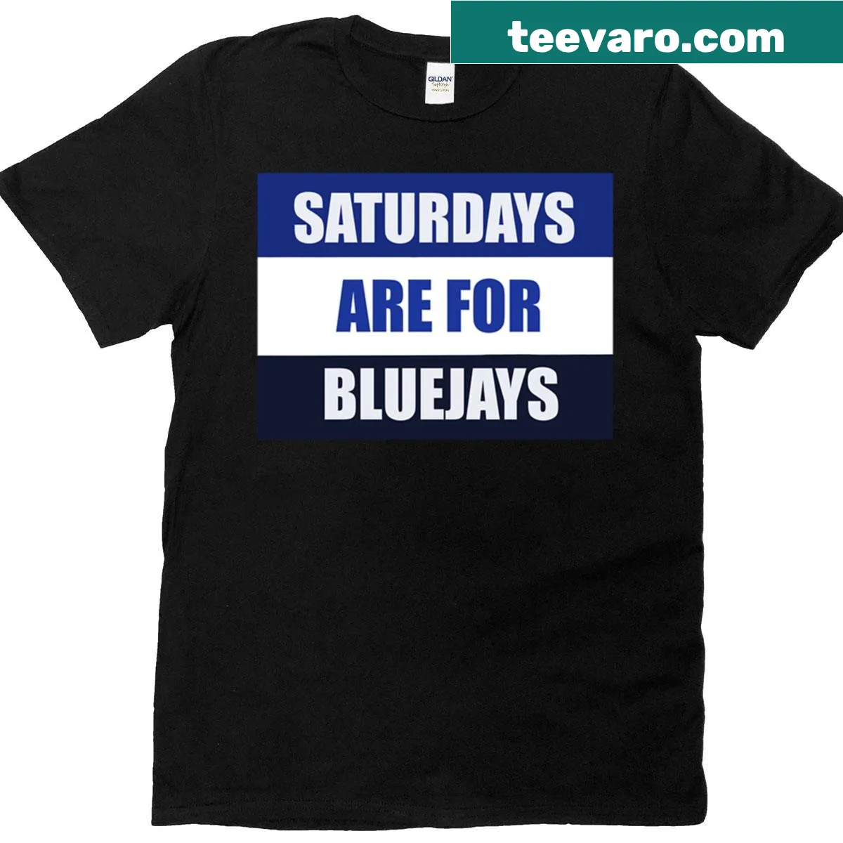 Creighton University oversized t-shirt with Bluejays slogan — on a men's t-shirt