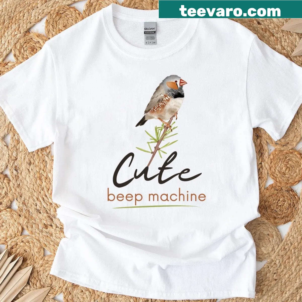 Funny 'Beep Machine' graphic text on shirt — on a men's t-shirt