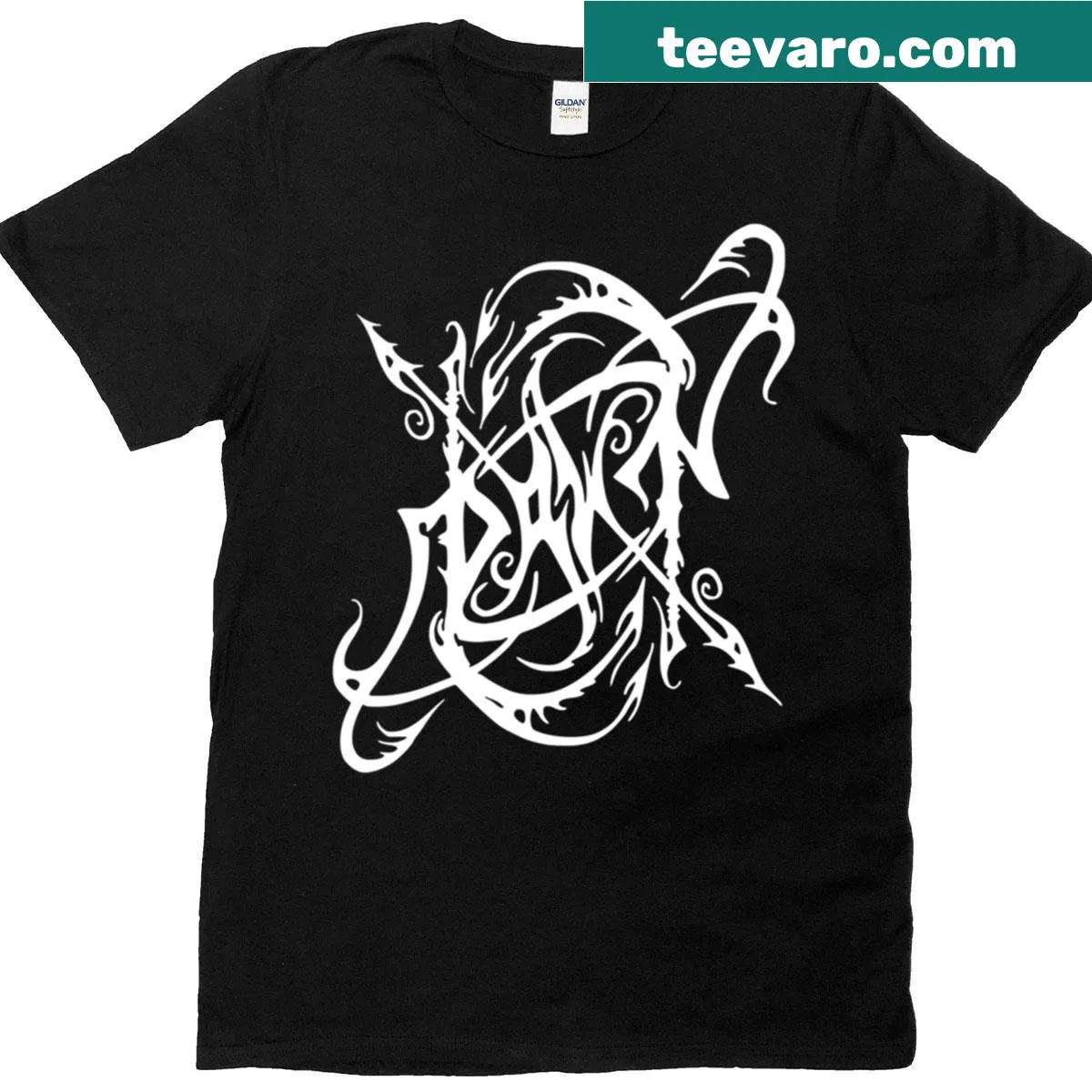 Oversized t-shirt with the bold Dawn Band HD logo design. — on a men's t-shirt