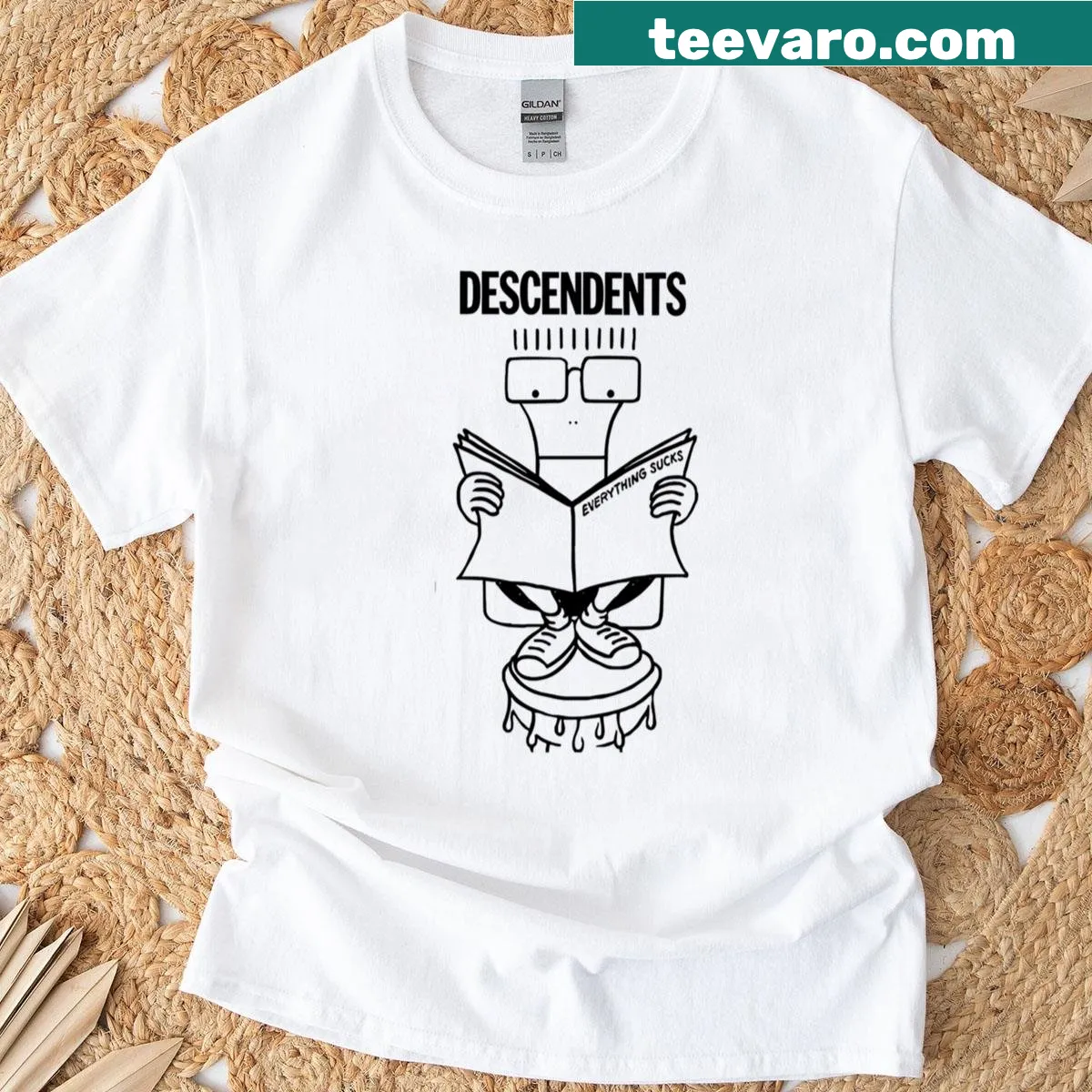 Logo of a band displayed on a casual T-shirt. — on a men's t-shirt
