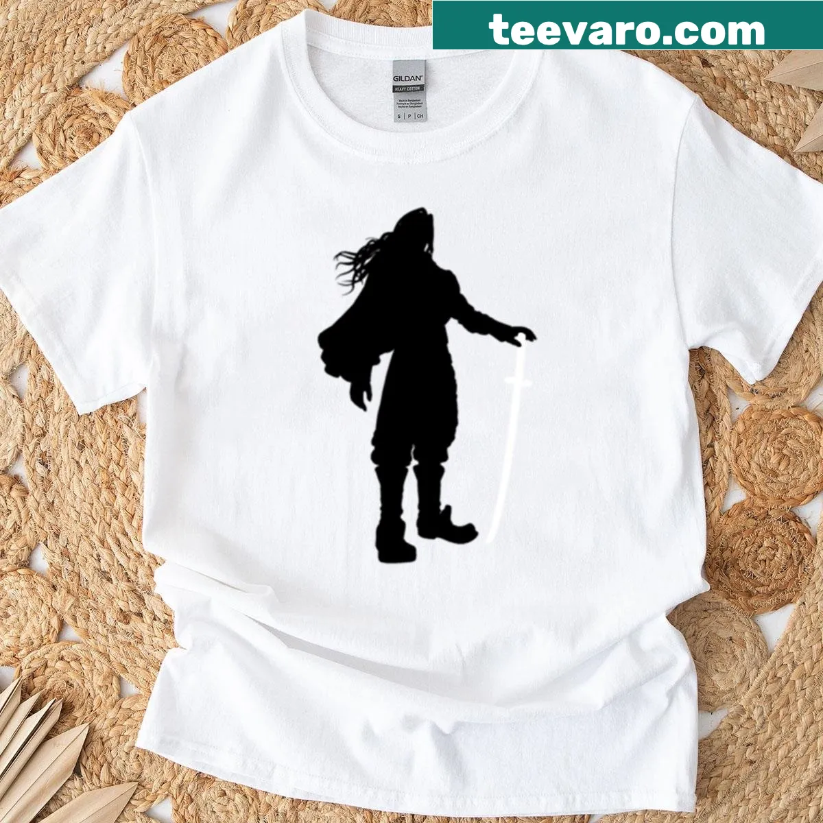 Minimalist silhouette design inspired by Dunban on a T-shirt — on a men's t-shirt