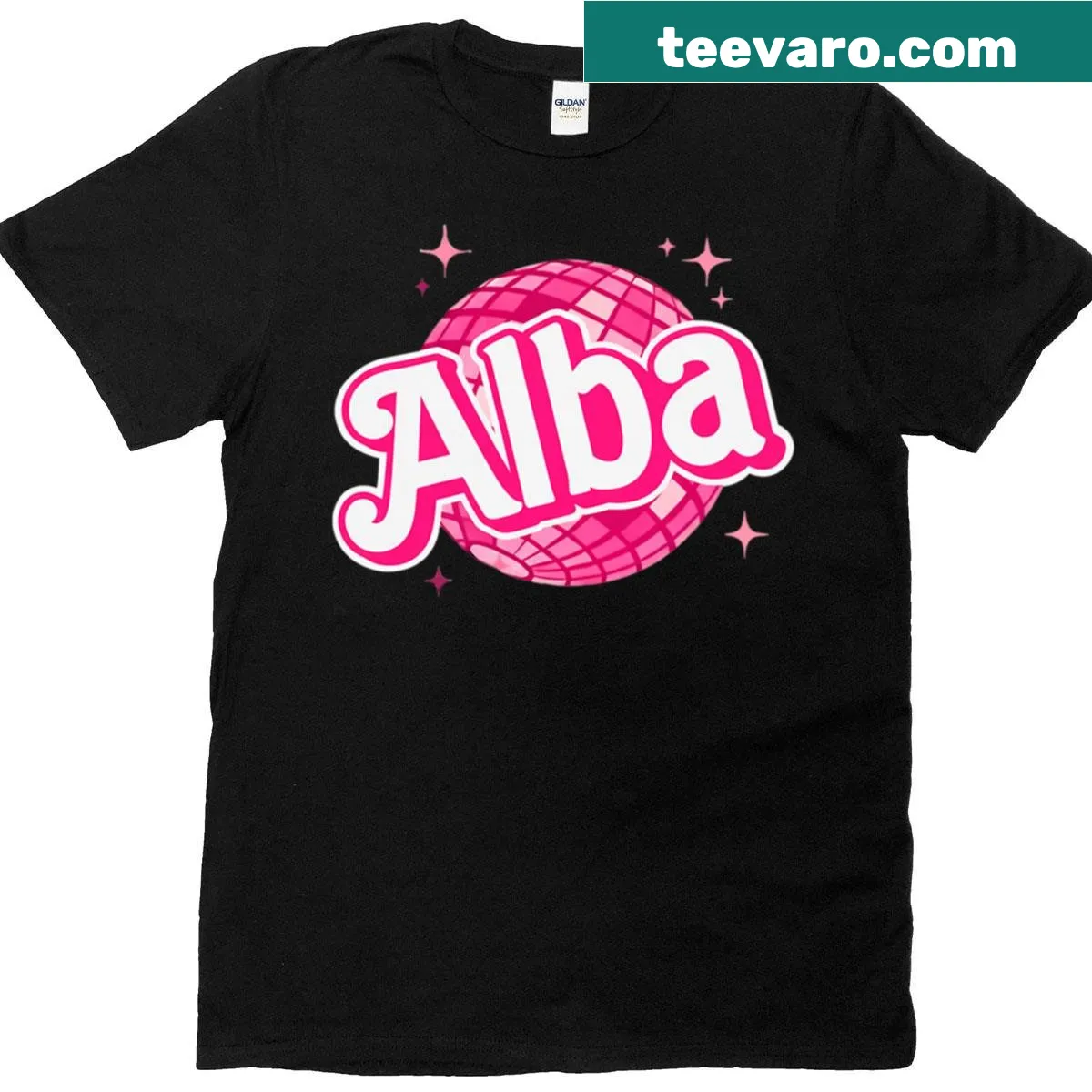 Oversized T-shirt featuring a whimsical disco ball design — on a men's t-shirt