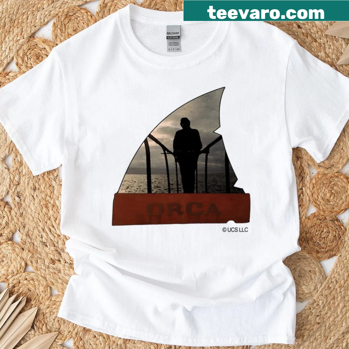 Humorous shirt featuring Quint's farewell quote in bold typography — on a men's t-shirt