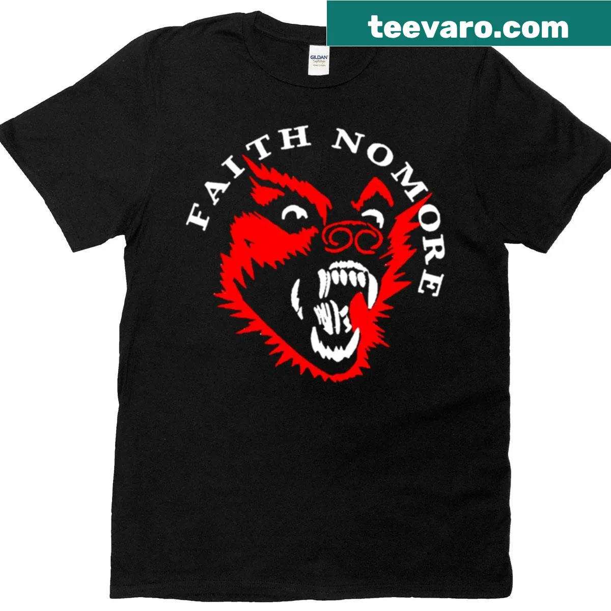 Faths No Mores band logo T-shirt with playful typography — on a men's t-shirt