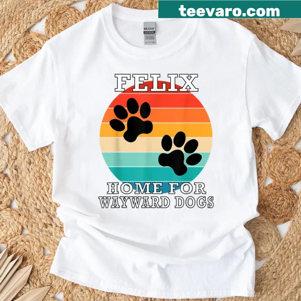 Heartwarming t-shirt featuring Felix Home for Wayward Dogs design