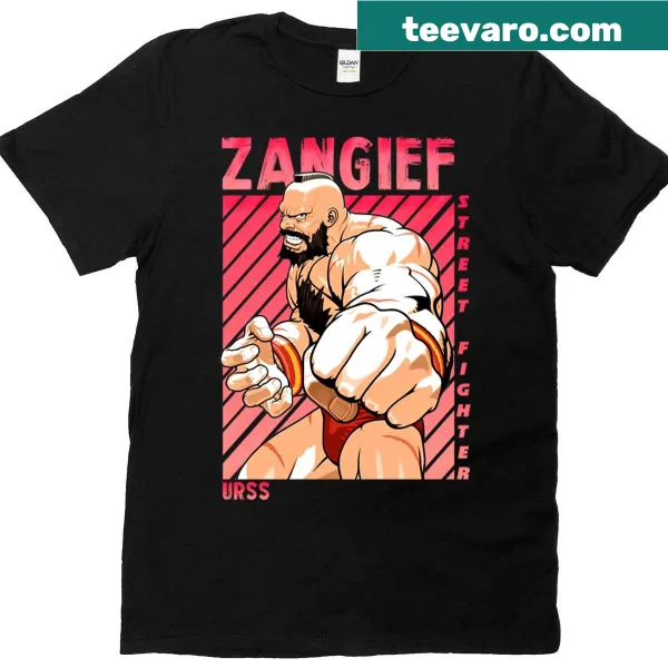 Illustration of Zangieff fighter on T-shirt.