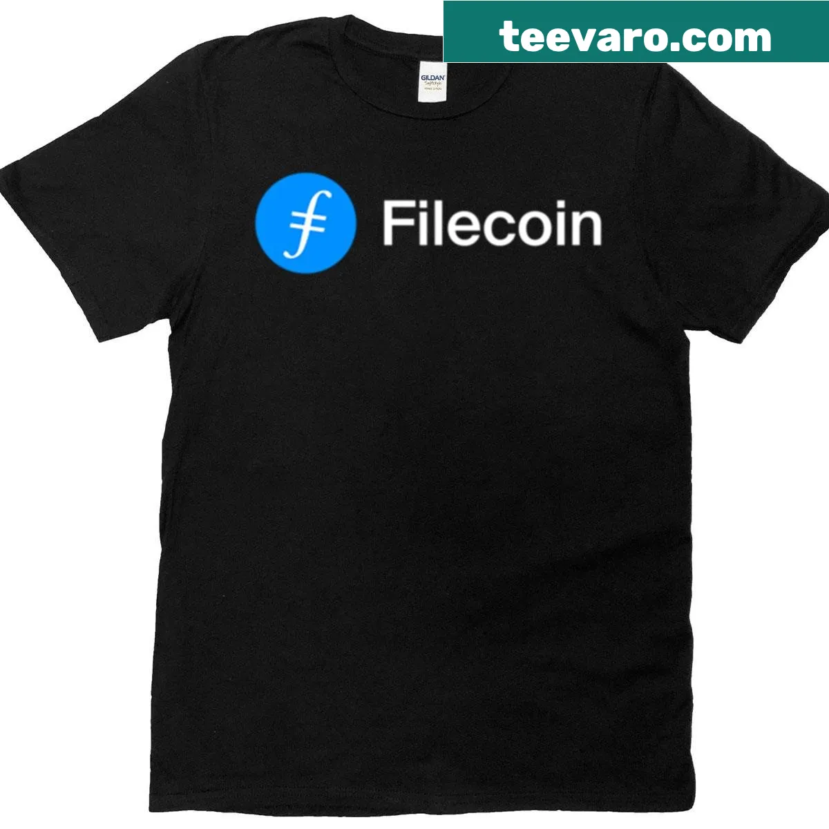 Minimalist t-shirt featuring the Filecoin logo — on a men's t-shirt